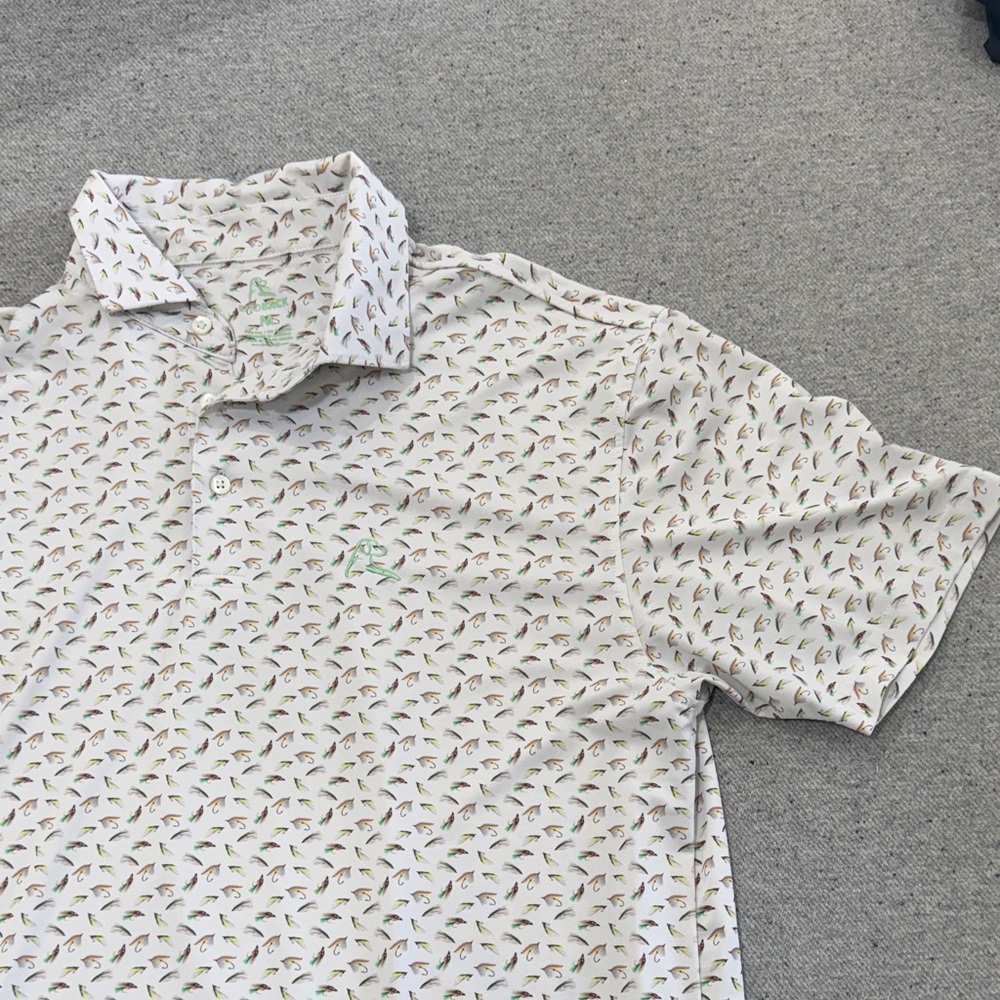 Rhoback Fishing Patterned Golf Shirt